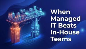 Executive illustration of balancing in-house IT ownership and managed operations