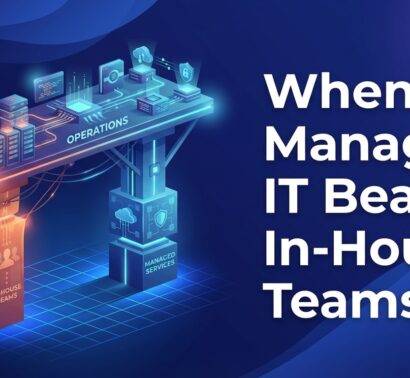 Executive illustration of balancing in-house IT ownership and managed operations