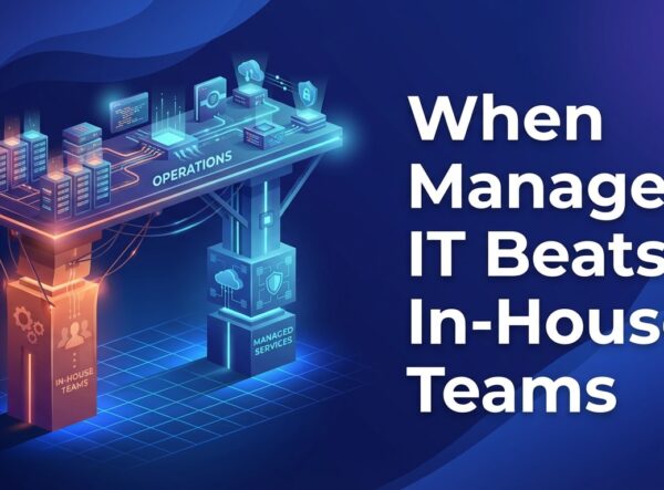 Executive illustration of balancing in-house IT ownership and managed operations