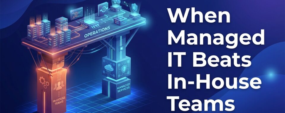 Executive illustration of balancing in-house IT ownership and managed operations