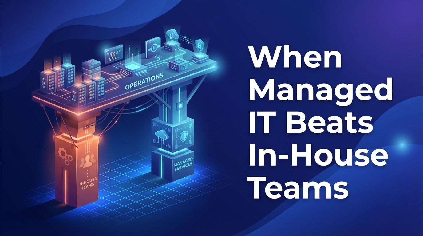 Executive illustration of balancing in-house IT ownership and managed operations